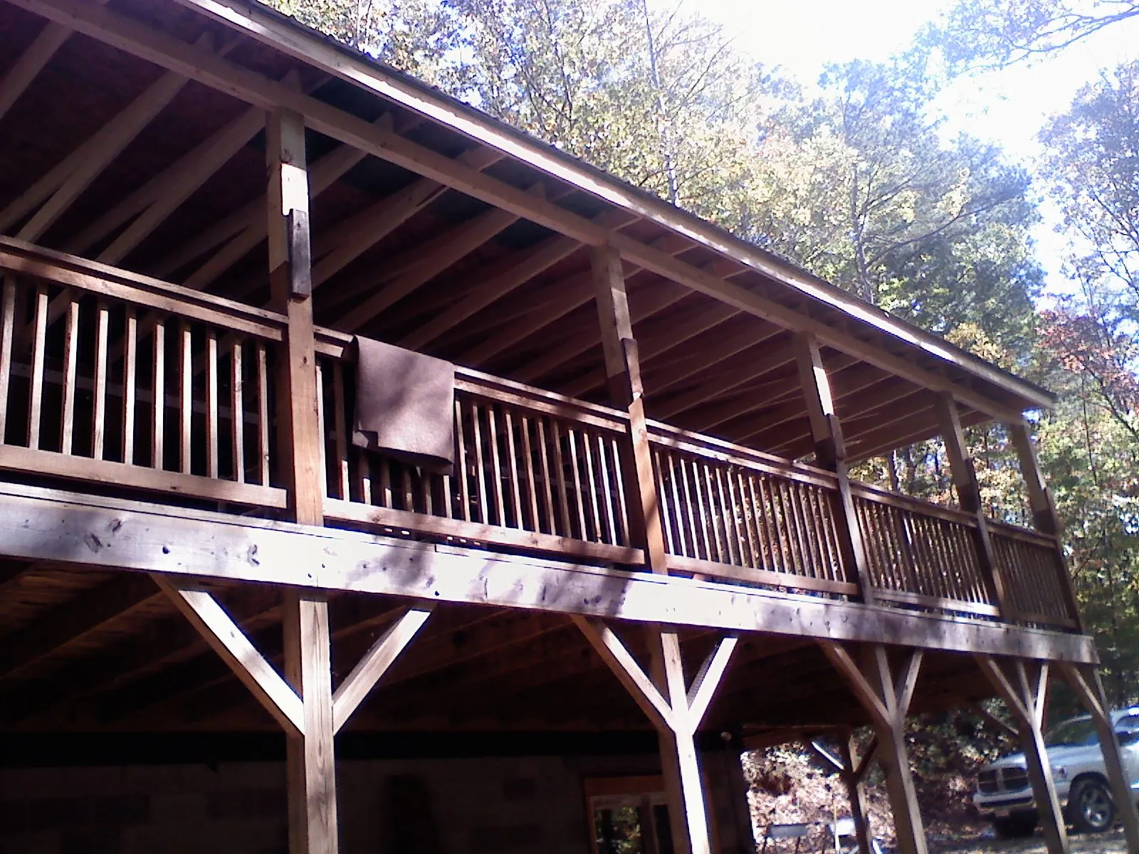 Timber framing under a new elevated porch and deck — Roof Leak Repair in Glen Ridge by Roofing Brothers